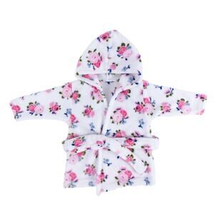 Luvable Friends Baby Girl Plush Bathrobe Floral 0-9 Months